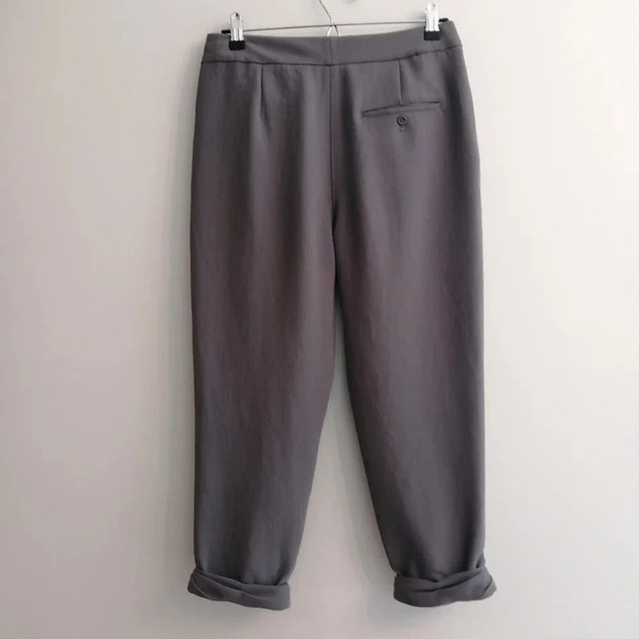 Aritzia Wilfred Allant Crepe Cropped Gray Trouser Pants Neutral Professional 2 - Picture 3 of 16